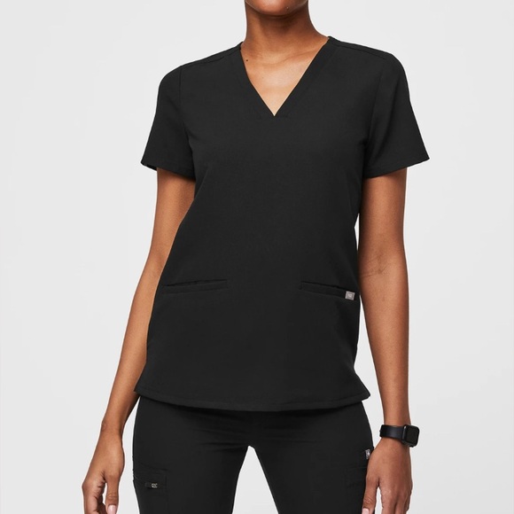 Figs Casma Three-Pocket Scrub Top Black Size XXL - Picture 1 of 10